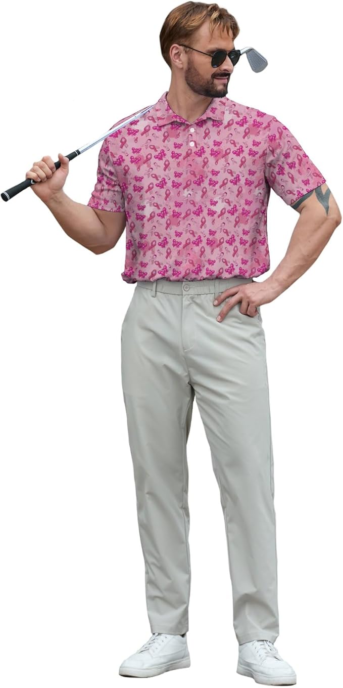 Mens Golf Shirts Golf Polo Shirts for Men Short Sleeve Polo Shirts Golf Gifts