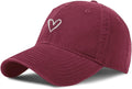 Pairxily Vintage Heart Embroidered Baseball Cap Distressed Adjustable Hat for Women Low Profile Dad Hats Unisex Cotton Cap