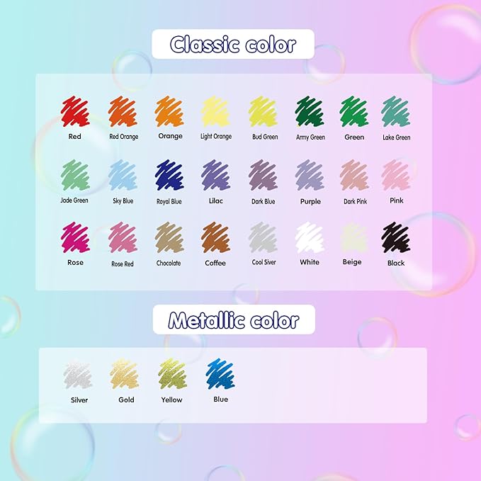FUMILE 28 Colors Dual Tip Acrylic Paint Marker, Paint Pens paint Markers Fine - Image 2