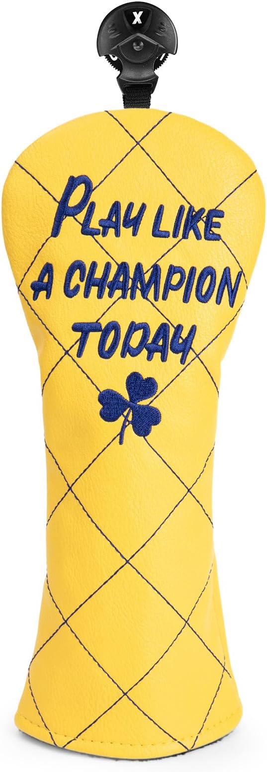 Golf Headcovers Play Like A Champion Today Golf Club Head Covers Advanced Embroidery Premium Leather Driver Headcovers Fairway Wood Covers Hybrid Cover Golf Mallet Putter Cover for DF3 OZ1