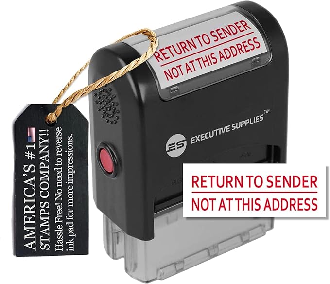 Return to Sender Stamp, Wrong Address Return to Sender Rubber Stamp, self - Image 6