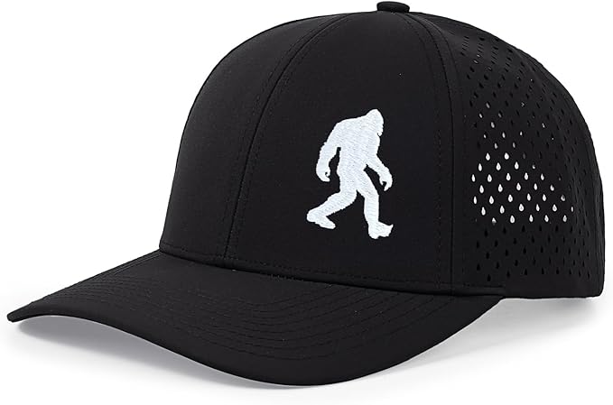 Embroidered Bigfoot Quick Dry Hats for Men and Women with Laser-Cut Mesh & Curved Brim