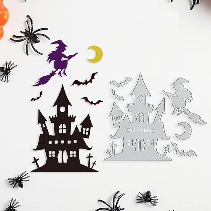 Metal Die Cuts Halloween Castle Witch Bat Cutting Dies Embossing Stencil - Image 4