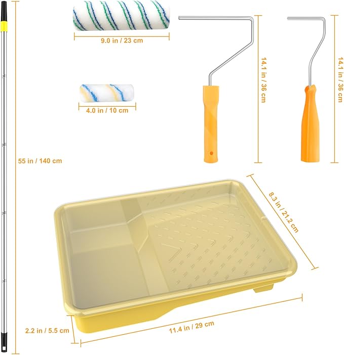 Paint Roller Kit with Extension Pole, Paint Brushes Set - Image 7