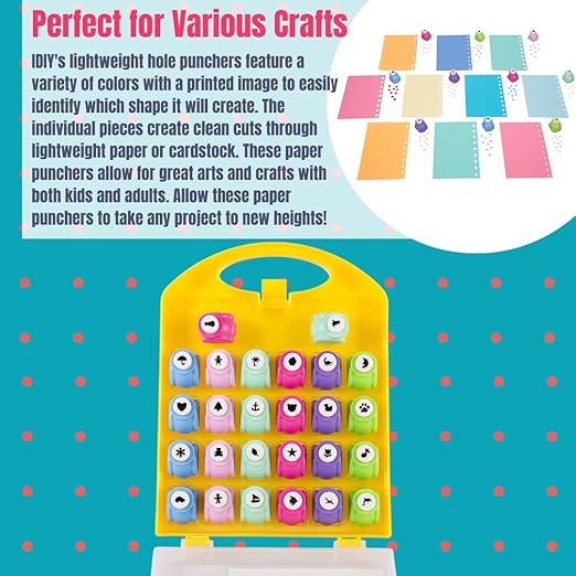 Scrapbook Paper Punch 26pc Mini Paper Hole Punchers w Case - Image 3