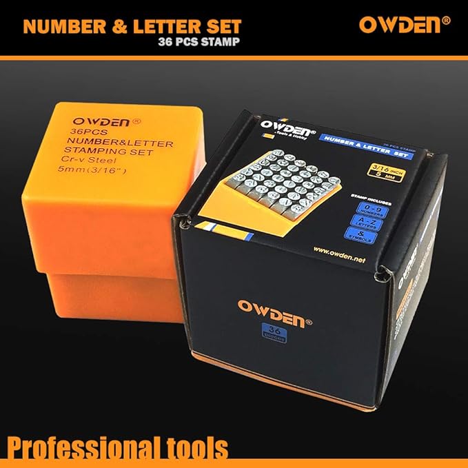 OWDEN Professional 36Pcs. Steel Metal Stamps Set, Steel Number and Letter Punch - Image 6
