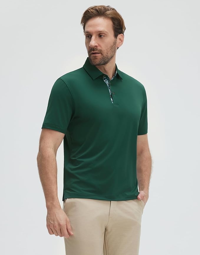 Mens Polo Shirts Short and Long Sleeve Casual Solid Stylish Dry Fit Performance Designed Collared Golf Polo Shirts for Men