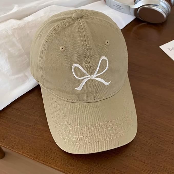 Trendy Bow-Tie Baseball Cap for Women and Men Trucker Hats Y2k Adjustable Fashion Sun Hat with Visor for Hiking & Travel