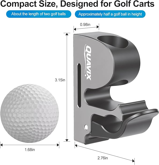 Magnetic Golf Cart Holder Clip with Adjustable Strap, Secure Golf Accessory for Cart, Aluminum Design Fits 30-70 Ring Gauge, Stable Holder for Golf Course Use