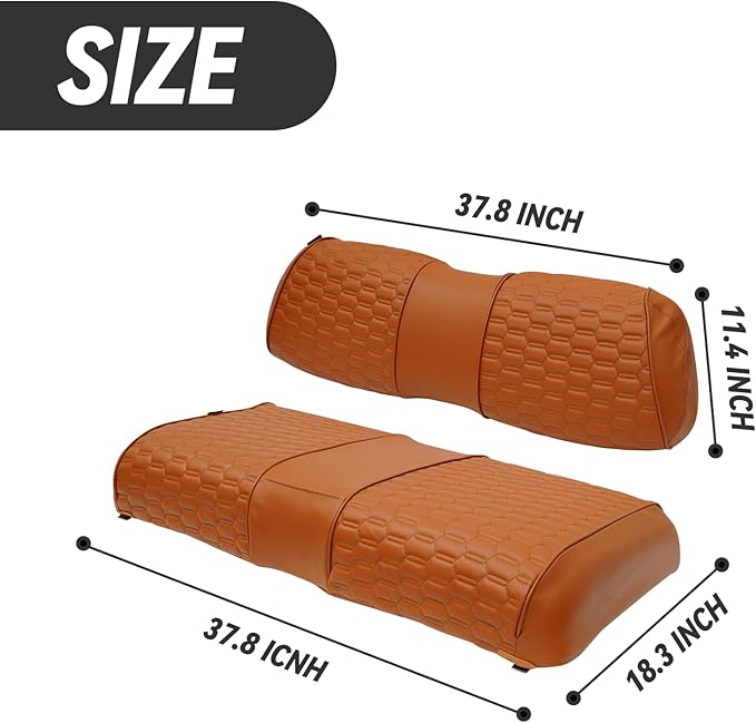 Golf Cart Seat Covers for EZGO TXT Club Car DS Gas or Electric OEM Regular Seat Cushion, No Staple, Golf Cart Vinyl Replacement Seat Cover
