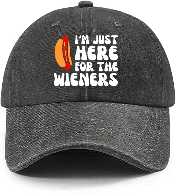 I'm JUST HERE for The Hotdogs Hats for Men Baseball Caps Trendy Washed Workout Hats Light Weight