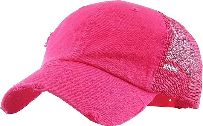 Funky Junque Trucker Hat for Women – Distressed Low Profile Western Camo Baseball Cap with Mesh, Trendy and Adjustable Fit
