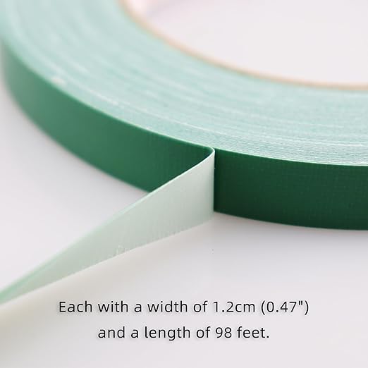2 PCS Green Floral Tape, 0.5" Flower Stem Wrap Tapes, Waterproof Florist Tape - Image 2