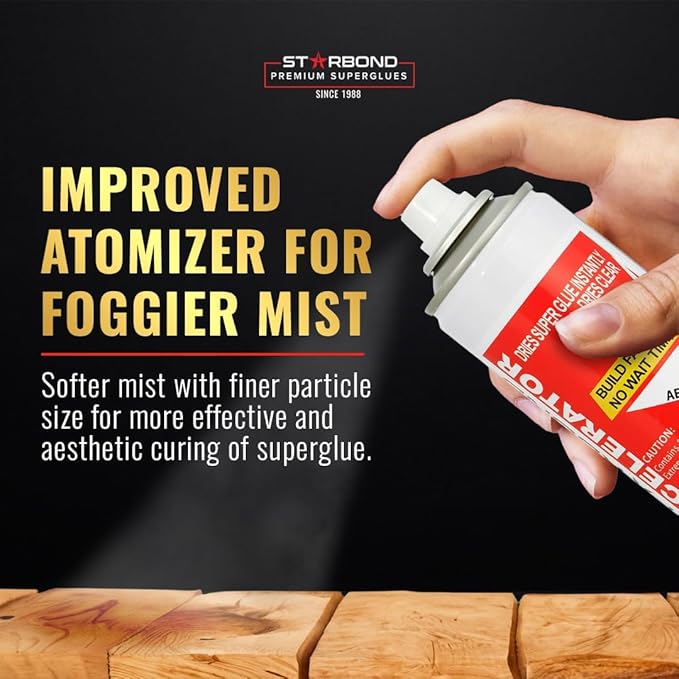 STARBOND 2 oz Black Medium-Thick Premium CA Glue, 6 oz Aerosol Accelerator - Image 3