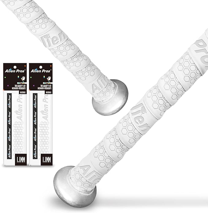 ALIEN PROS Bat Grip Tape for Baseball (2 Grips/4 Grips) – 1.1 mm Precut and Pro Feel Bat Tape – Replacement for Old Baseball bat Grip – Wrap Your Bat for an Epic Home Run (2 Grips/4 Grips)