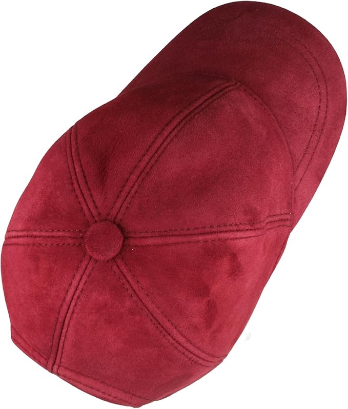 Suede Leather Baseball Cap – Unstructured 6 Panel Adjustable Strapback Hat for Men & Women
