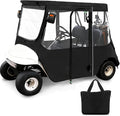 Golf Cart Deluxe Driving Enclosure 2 Passengers Fits EZGO TXT & RXV Golf Cart, Fits Short Roof 40.94" W and 59.05" L, Clear Window with Door Zippers 600D Heavy Duty Drivable Rain Covers