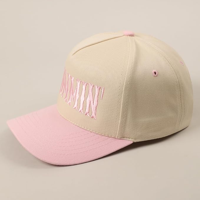 MIRMARU Two-Tone Vintage Canvas Trucker Hats for Men & Women, Adjustable Size Baseball Caps with Trendy Embroidered Design
