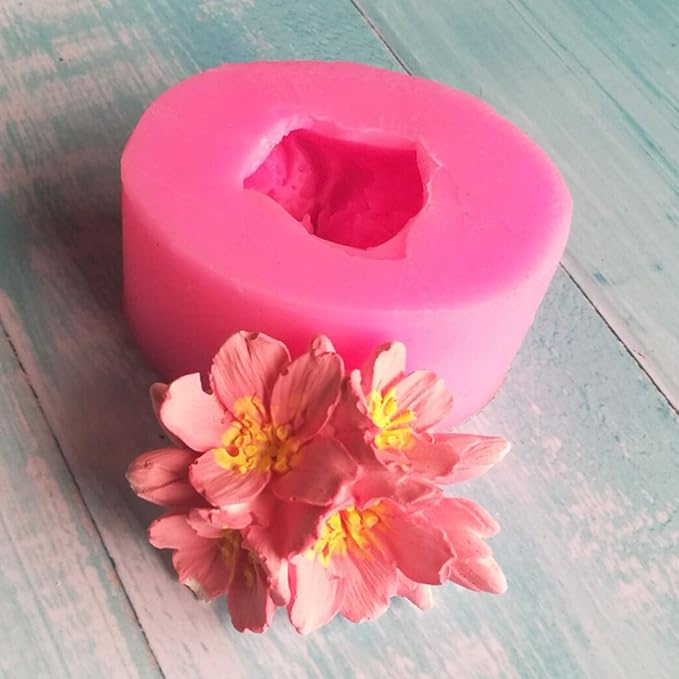 Plum Bossom Flower Silicone Soap Mold Candle Mold Fondant Chocolate Candy Cake - Image 5