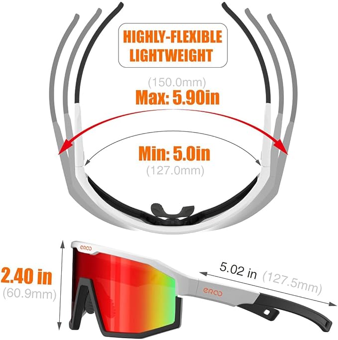 Eazyrun Kids Polarized Sports Sunglasses for Age 8-12 Youth Baseball Softball Cycling Glasses UV Protection for Boy Girl