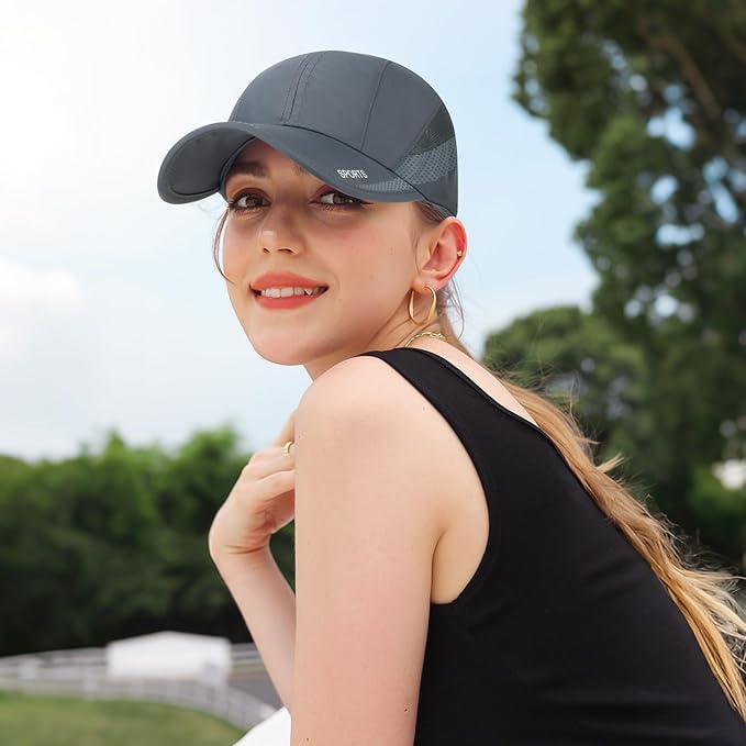 Running Hat Mesh Baseball Cap Unstructured Sports Cap Outdoors Sun Hat for Men Women