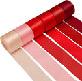 1-1/2 Inch Red Satin Ribbons for Crafts, 6 Rolls Single-Faced Red Assorted by Jacriah