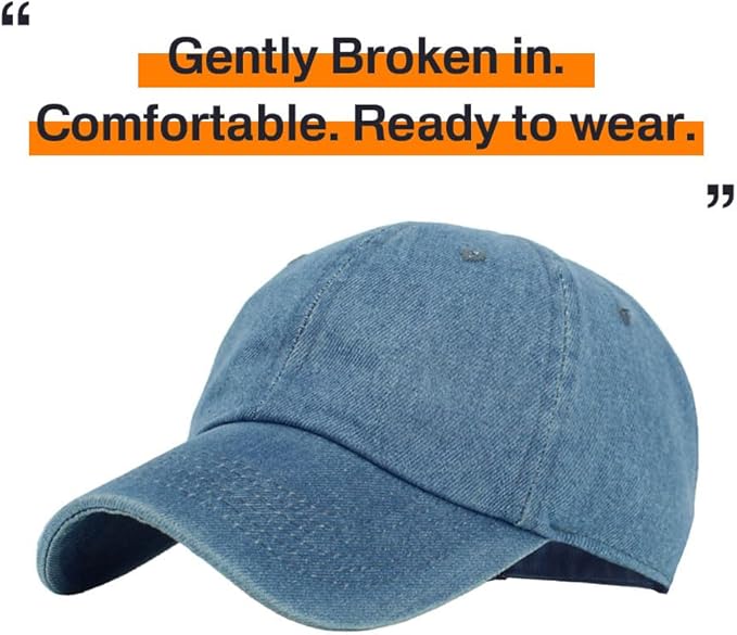 KBETHOS Classic Unisex Cotton Adjustable Low Crown Baseball Cap – Plain Dad Hat