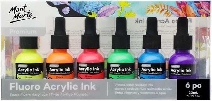 Mont Marte Acrylic Ink Premium 6pc x 20ml, Acrylic Inks by MontMarte