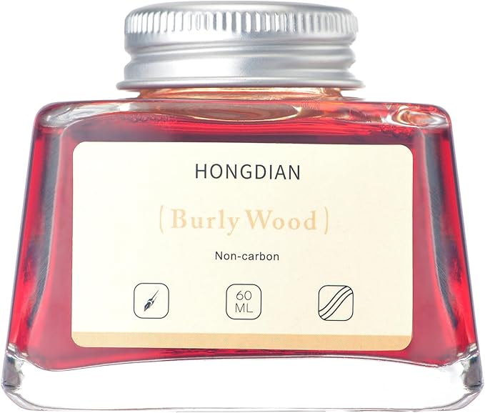 Hongdian Fountain Pen Bottled Ink Burly Wood Color, 60ml Non Carbon Inkwell - Image 2