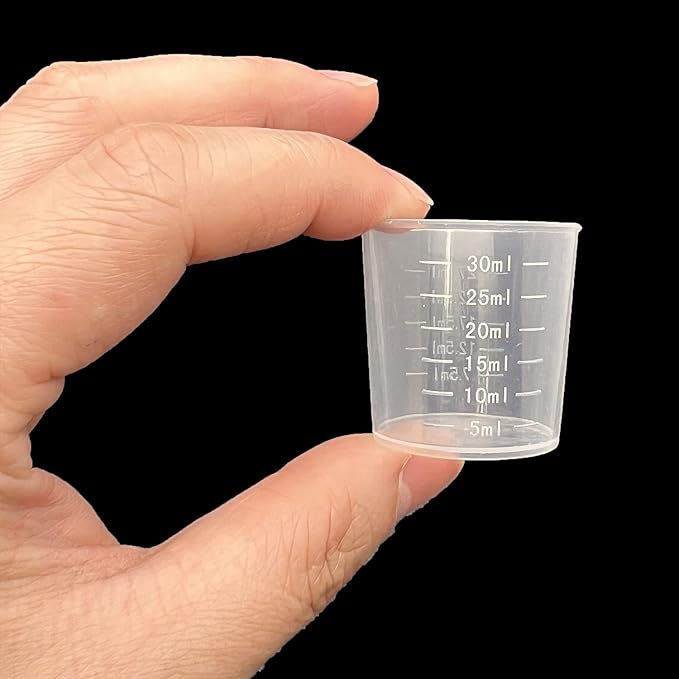 60 Pcs Plastic Graduated Cups, 30ml/1oz Clear Scale Cups - Image 2