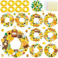 Hollowfly 48 Sets Bee Craft Kits DIY Summer Wreath with Honey Stickers