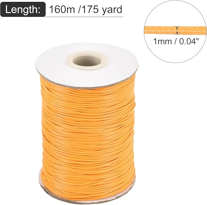MECCANIXITY Waxed Cord 1mm Waxed Polyester Cord 175 Yard Wax String - Image 2