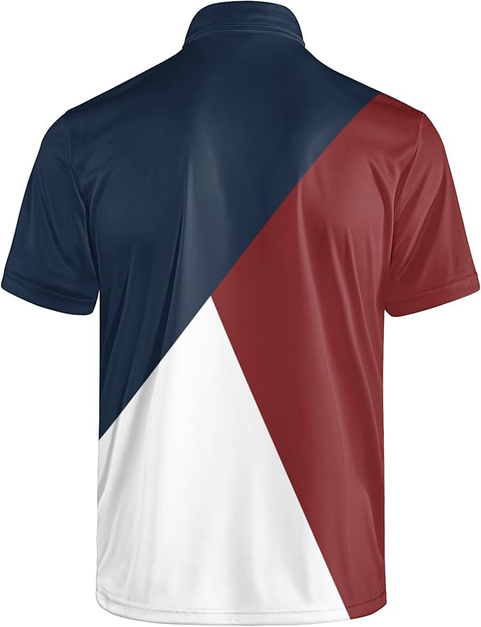 Golf Polo Shirts for Men Funny Print Short Sleeve Golf Shirts Performance Golf Polos