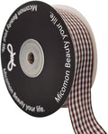 Brown Gingham Plaid Checked Ribbon 25 Yard Each Roll 100% Polyester by Micomon