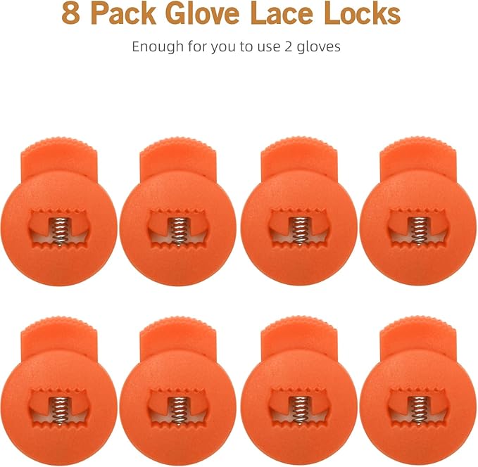 AliBall Glove Locks, Lace Locks for Baseball Glove 8 Pack, Never Need Thying Knots Again, Strong Elasticity, Made Plastic and Springs, Fits All Gloves, Baseball Gloves Accessories