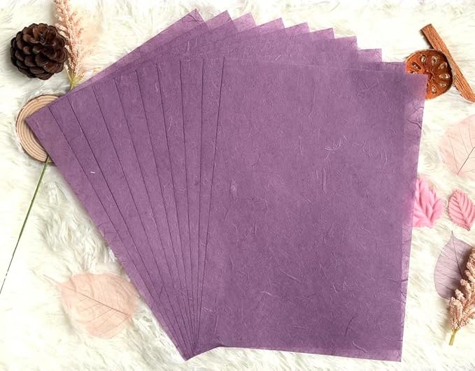 50 Sheets A4 Natural Fiber Mulberry Tree Mulberry Paper Sheets Art Tissue Washi - Image 4