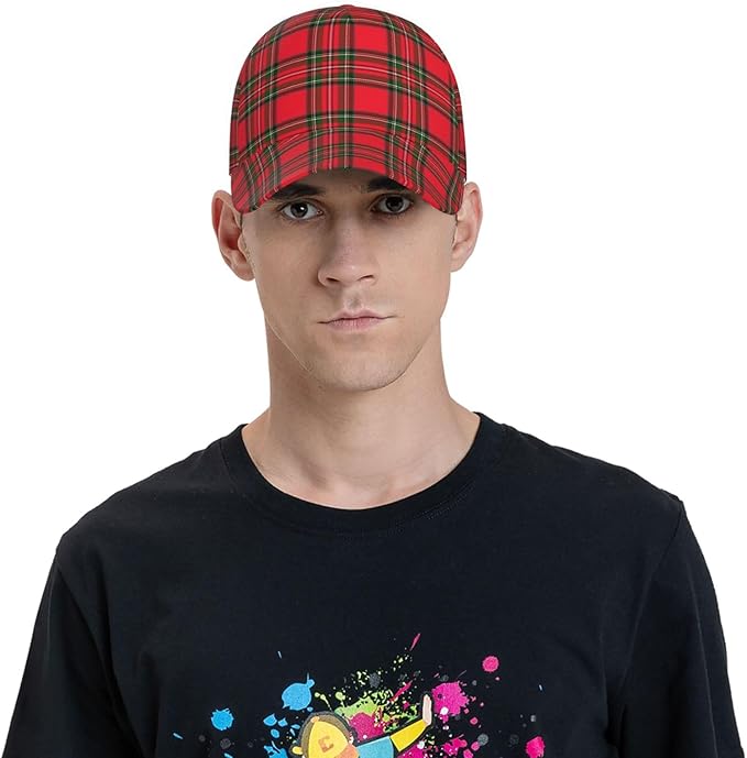 Vintage Cute Plaid Baseball Cap for Men Women,Adjustable Dad Hat Baseball Hat Summer Snapback Cap Outdoor