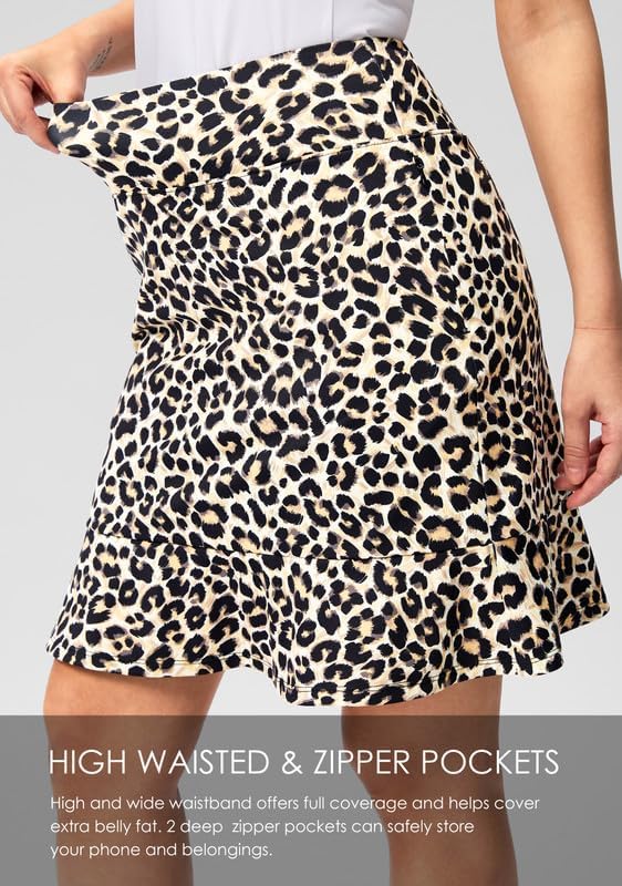 Viodia 20" Knee Length Skorts Skirts for Women with Pockets High Waisted Athletic Tennis Golf Skort for Casual Summer
