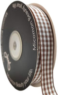 Micomon Brown and White Gingham Ribbon Buffillo Gingham Ribbon 25 Yards Each by Micomon