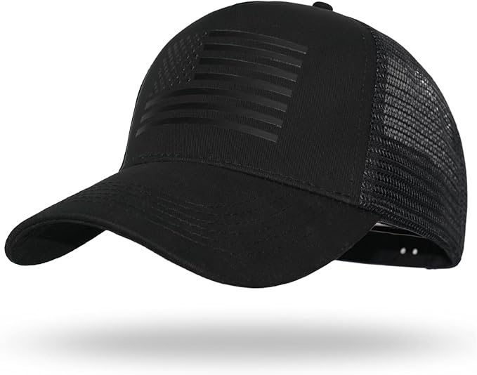 2 Packs American Flag Trucker Hats USA hat for Men and Women Outdoor Mesh Snap Back Adjustale Baseball Cap for Daily Use