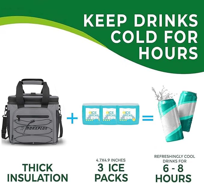 MORXPLOR Golf Cart Cooler with Magnetic Lid 12-Can Insulated Soft Cooler Bag Collapsible for Golf Cart,Golf Accessories,Lunch Camping Cooler Insulated Lunch Bag with Adjustable Shoulder Strap