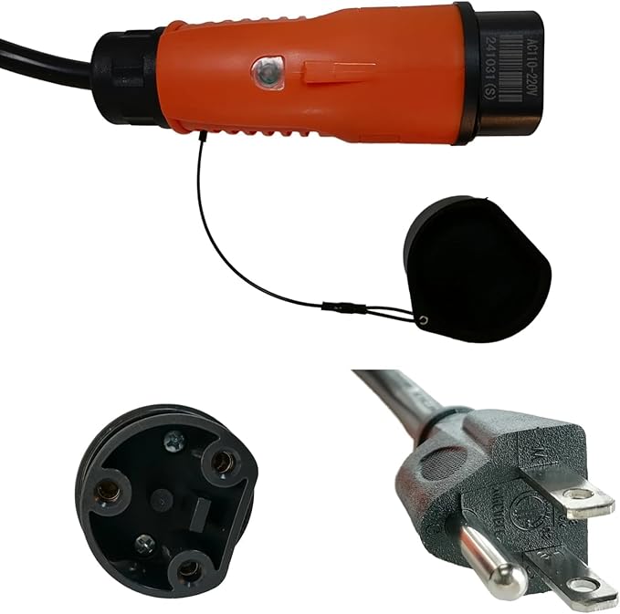 ETL Listed Y-30 Golf Cart Charging Power Cord for Coleman DR48V & Kandi AGM Kruiser 4P EV, 14 AWG Heavy Duty Charge Cable, Orange 8.2 ft