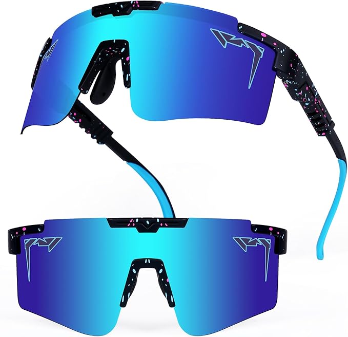 2-Sizes Kids Youth Baseball Sunglasses Men Women Vipers Sunglasses Softball Boys Girl True Polarization &UV Protection