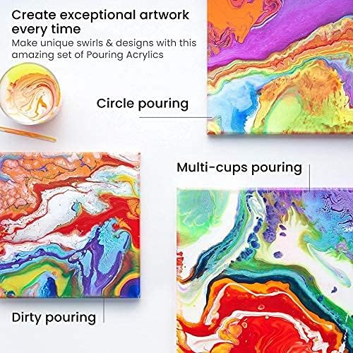 ARTEZA Acrylic Pouring Paint Set, 8 Rainbow Colors, 4 oz Bottles, High-Flow - Image 6