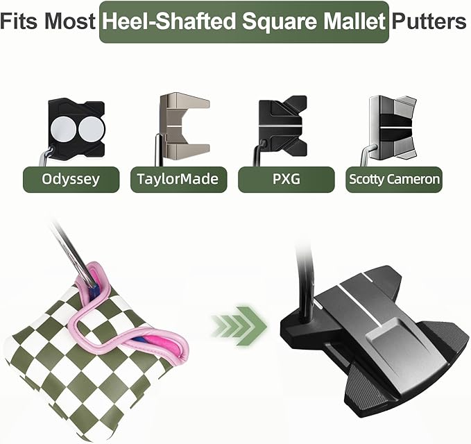 Craftsman Golf Club Cover Golf Head Cover for Driver Fairway Hybrid/Utility Woods Headcover Set Putter Head Cover for Mallet Blade DF3