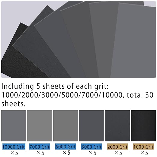 30PCS Sandpaper, Wet Dry Sandpaper, High Grit 1000 2000 3000 5000 7000 10000 - Image 2