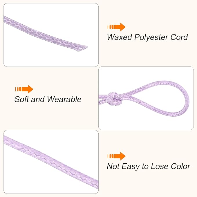 MECCANIXITY Waxed Cord 3mm Waxed Polyester Cord 44 Yard Wax String - Image 3