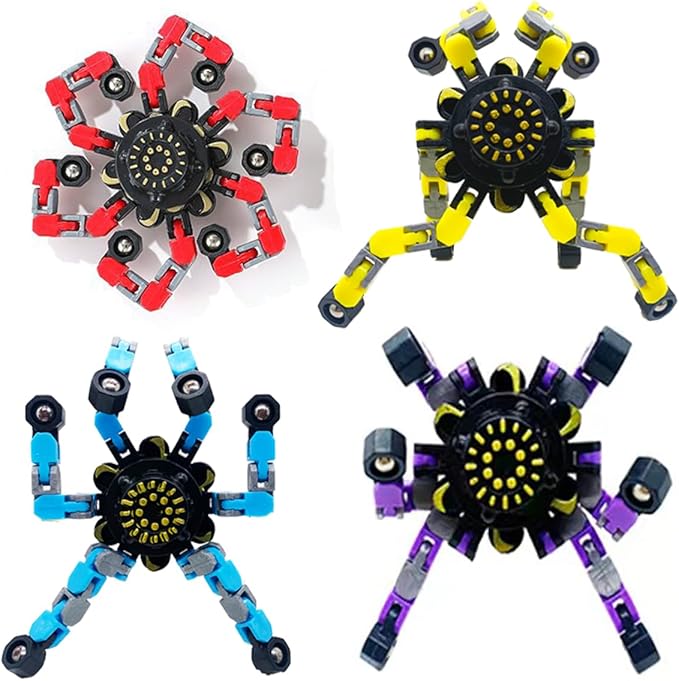 4pcs Fidget Spinners for Kids&Adults Transformable Fingertip Gyros for Girls by ShineWorld