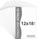 10 Pack Backing Boards, 12x18 Uncut White Mats Matboards, Acid-Free Backerboards by SOMIME