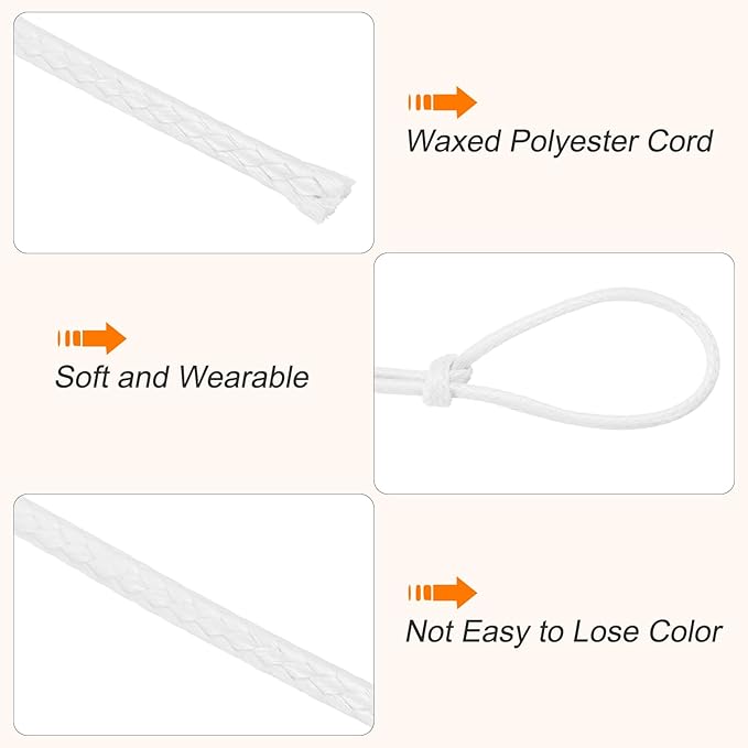 MECCANIXITY Waxed Cord 1mm Waxed Thread 87 Yard Wax String Leather Cord - Image 3